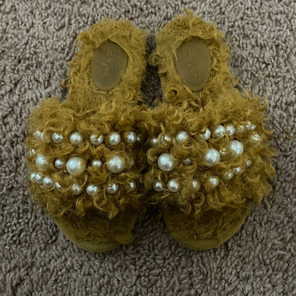 Cat and jack fur pearl kids sandals